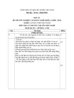 ĐỀ thi tốt nghiệp cao đẳng nghề ngành lắp đặt thiết bị cơ khí phần lý thuyết và đáp án mã   (6)