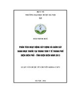 Phân tích hoạt động xây dựng và giám sát danh mục thuốc tại trung tâm y tế thành phố điện biên phủ năm 2013