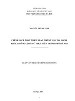 Chính sách phát triển giao thông vận tải hành khách công cộng từ thực tiễn thành phố hà nội