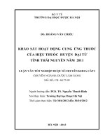 Khảo sát hoạt động cung ứng thuốc của hiệu thuốc huyện đại từ tỉnh thái nguyên năm 2011