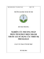 Nghiên cứu phương pháp phân tích phát hiện nhanh thuốc giả sử dụng các thiết bị phổ raman