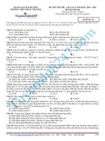 Đề thi thử THPT Quốc Gia môn Hóa-Trường THPT Đoàn Thượng, Hải Dương