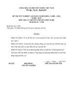 Đề thi tốt nghiệp cao đẳng nghề phần lý thuyết kèm đáp án nghề hàn đề số  (6)