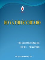 HO VÀ THUỐC CHỮA HO