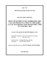 Phân tích chiến lược marketing mix các sản phẩm của công ty trí nghĩa và các sản phẩm cạnh tranh trực tiếp từ năm 2010   2012