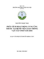 Phân tích hoạt động cung ứng thuốc tại bệnh viện giao thông vận tải vinh năm 2010