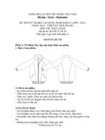 bộ đề thi tốt nghiệp thực hành ngành may và thiết kế thời trang cao đẳng nghề đề số  (26)