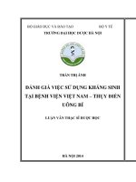 Đánh giá việc sử dụng kháng sinh tại bệnh viện việt nam, thụy điển uông bí