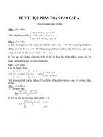 Đề thi học phần toán cao cấp A1