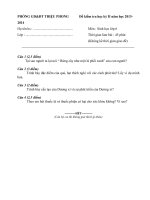 ĐỀ ĐÁP ÁN SINH 6 KỲ II NĂM 2013-2014 thcs triệu phong