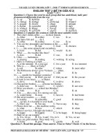 Đề luyện thi hoc sinh giỏi môn Tiếng Anh lớp 7 số 4