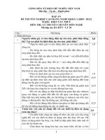 Đề thi tốt nghiệp cao đẳng nghề phần lý thuyết ngành điện tàu thủy kèm đá án đề số  (30)