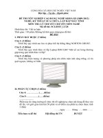 ĐỀ thi tốt nghiệp cao đẳng nghề ngành kỹ thuật sửa chữa lắp ráp máy tính phần lý thuyết mã (28)