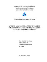 Áp dụng Lean Manufacturing vào dây chuyền sản xuất giấy in báo của Công ty Cổ Phần Tập Đoàn Tân Mai