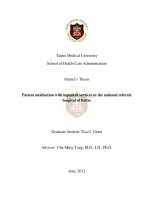 Luận án TS Y học: Patient satisfaction with inpatient services at the national referral
