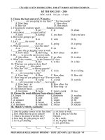 Đề luyện thi hoc sinh giỏi môn Tiếng Anh lớp 6 số 38