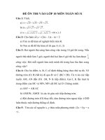 ĐỀ ÔN THI VÀO LỚP 10 MÔN TOÁN SỐ 31