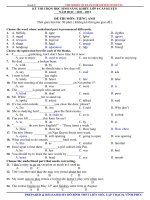 Đề luyện thi học sinh giỏi Tiếng Anh lớp 8 số 65