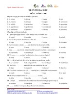 ĐỀ ÔN THI ĐẠI HỌC MÔN TIẾNG ANH