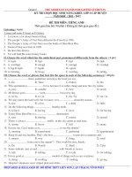 Đề luyện thi hoc sinh giỏi môn Tiếng Anh lớp 6 số 37