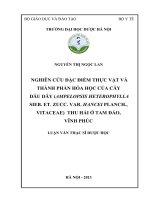 Nghiên cứu đặc điểm thực vật và thành phần hóa học của cây dầu dây ( ampelopsis heterophylla sieb et zucc var hancei planch vitaceae) thu hái ở tam đảo  vĩnh phúc