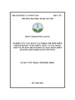 Nghiên cứu tác dụng cải thiện trí nhớ trên chuột bị mất vùng khứu giác và tác dụng bảo vệ tế bào thần kinh của rau đắng biển (bacopamonnieri (linn) wettst)