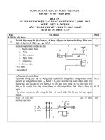 Đề thi tốt nghiệp cao đẳng nghề phần lý thuyết kèm đáp án ngành điện dân dụng đề số  (37)