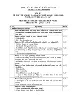 Đề thi tốt nghiệp cao đẳng nghề phần lý thuyết kèm đáp án ngành quản trị khách sạn đề số  (40)