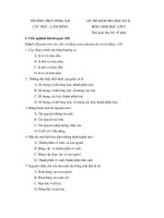 Đề kiểm tra học kì II lớp 9 môn Sinh học - Trường THCS Đồng Nai, Lâm Đồng