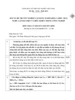 ĐỀ thi tốt nghiệp cao đẳng nghề ngành kỹ thuật lắ đặt và điều khiển trong công nghiệp phần lý thuyết và đáp án mã   (10)