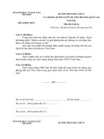 Đề thi chọn học sinh giỏi môn lịch sử lớp 12 năm 2011 tỉnh hà nam