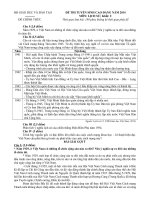 Đề thi và đáp án môn Lịch sử CĐ 2014