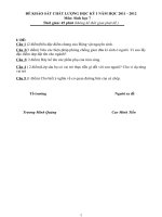 Bộ đề thi sinh 6 năm học 2011-2012