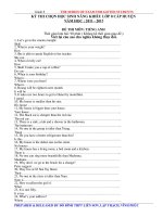 Đề luyện thi học sinh giỏi Tiếng Anh lớp 8 số 58