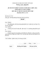 Đề thi tốt nghiệp cao đẳng nghề phần lý thuyết ngành điện tử công nghiệp đề số  (11)