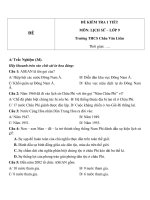 Đề kiểm tra 1 tiết môn Lịch sử lớp 9 trường THCS Châu Văn Liêm