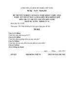 ĐỀ thi tốt nghiệp cao đẳng nghề ngành kỹ thuật máy lạnh và điều hòa không khí phần lý thuyết mã  (10)