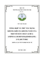 Tổng hợp và thử tác dụng kháng khuẩn,kháng nấm của một số dẫn chất acid 2   amino   4 (1h  benzod imidazol  2 YL)Butyric