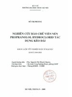 Nghiên cứu bào chế viên nén propranolol hydroclorid tác dụng kéo dài
