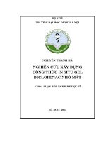 Nghiên cứu xây dựng công thức in situ gel diclonenac nhỏ mắt