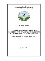Phân tích hoạt động chi trả bảo hiểm y tế của cơ quan bảo hiểm xã hội tỉnh quảng ninh năm 2012