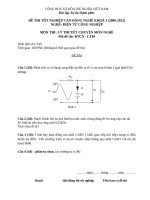 Đề thi tốt nghiệp cao đẳng nghề phần lý thuyết ngành điện tử công nghiệp đề số  (4)