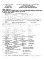 Đề thi học sinh giỏi Tiếng Anh lớp 10 số 23