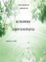 RÁC THẢI SINH HOẠT  LÀ NGUỒN TÀI NGUYÊN QUÝ GIÁ