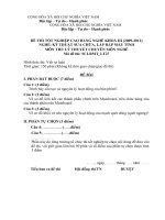 ĐỀ thi tốt nghiệp cao đẳng nghề ngành kỹ thuật sửa chữa lắp ráp máy tính phần lý thuyết mã (27)