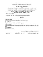 ĐỀ thi tốt nghiệp cao đẳng nghề ngành kỹ thuật máy lạnh và điều hòa không khí phần lý thuyết mã  (5)