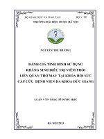 Đánh giá tình hình sử dụng kháng sinh điều trị viêm phổi liên quan thở máy tại khoa hồi sức cấp cứu bệnh viện đa khoa đức giang