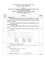 Đề thi tốt nghiệp cao đẳng nghề phần lý thuyết kèm đáp án ngành điện dân dụng đề số  (10)