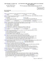 Đề thi tốt nghiệp môn Sinh học (2)