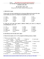 Đề luyện thi học sinh giỏi Tiếng Anh lớp 8 số 37